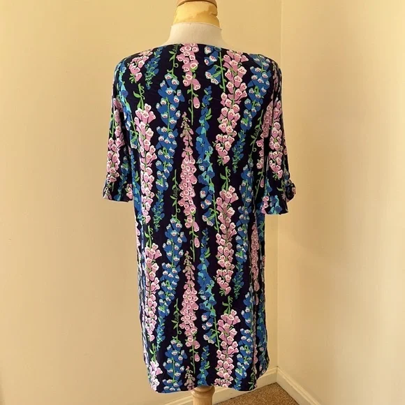 New! LILLY PULITZER size M navy floral somerset dress